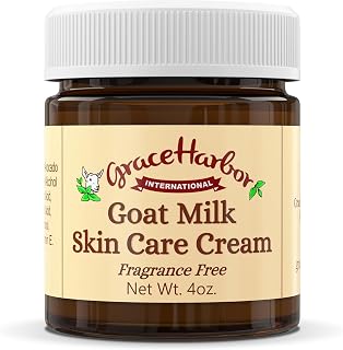 Grace Harbor Goat Milk Skin Care Cream – Unscented Nighttime Facial Moisturizer for Women – Natural, Fragrance-Free, Deep Hydration for Dry Skin – Eye Cream – 4oz