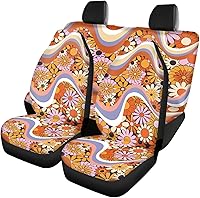 Vista 26 de Fundas de asiento de automóvil con diseño de girasol para SUV, camión, camioneta, caballo azteca, funda de asiento delantero y trasero, accesorios