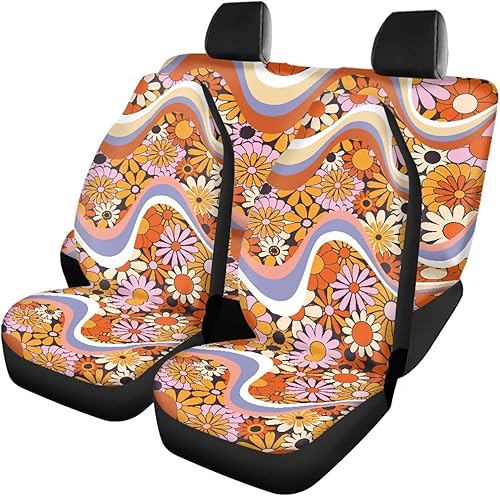 Miniatura 26 de Fundas de asiento de automóvil con diseño de girasol para SUV, camión, camioneta, caballo azteca, funda de asiento delantero y trasero, accesorios