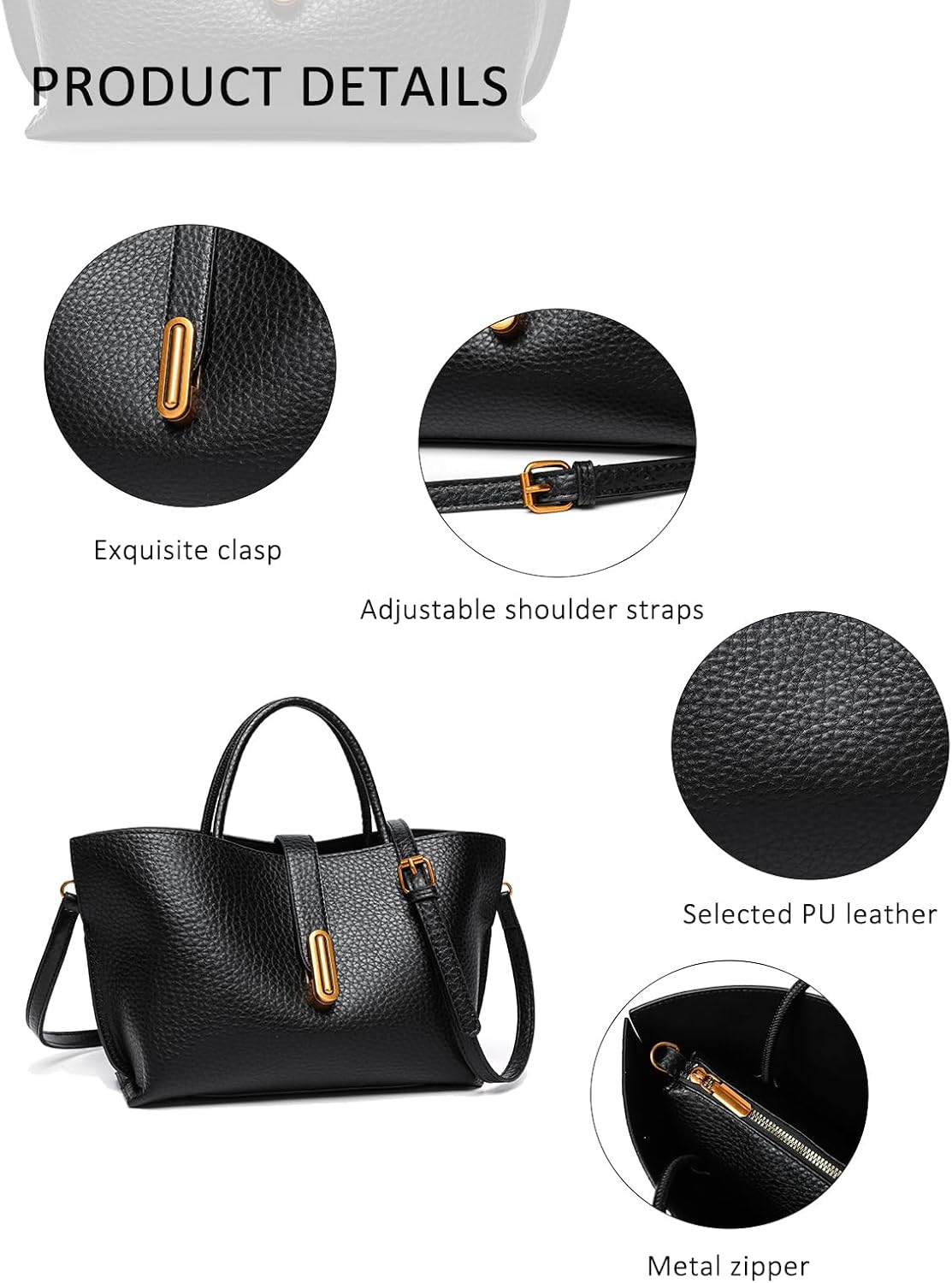 Chic PU Crossbody tote bags for women - Lock Clasp shoulder handbag for Work and Daily Use, Versatile Handbags for Women - Image 7