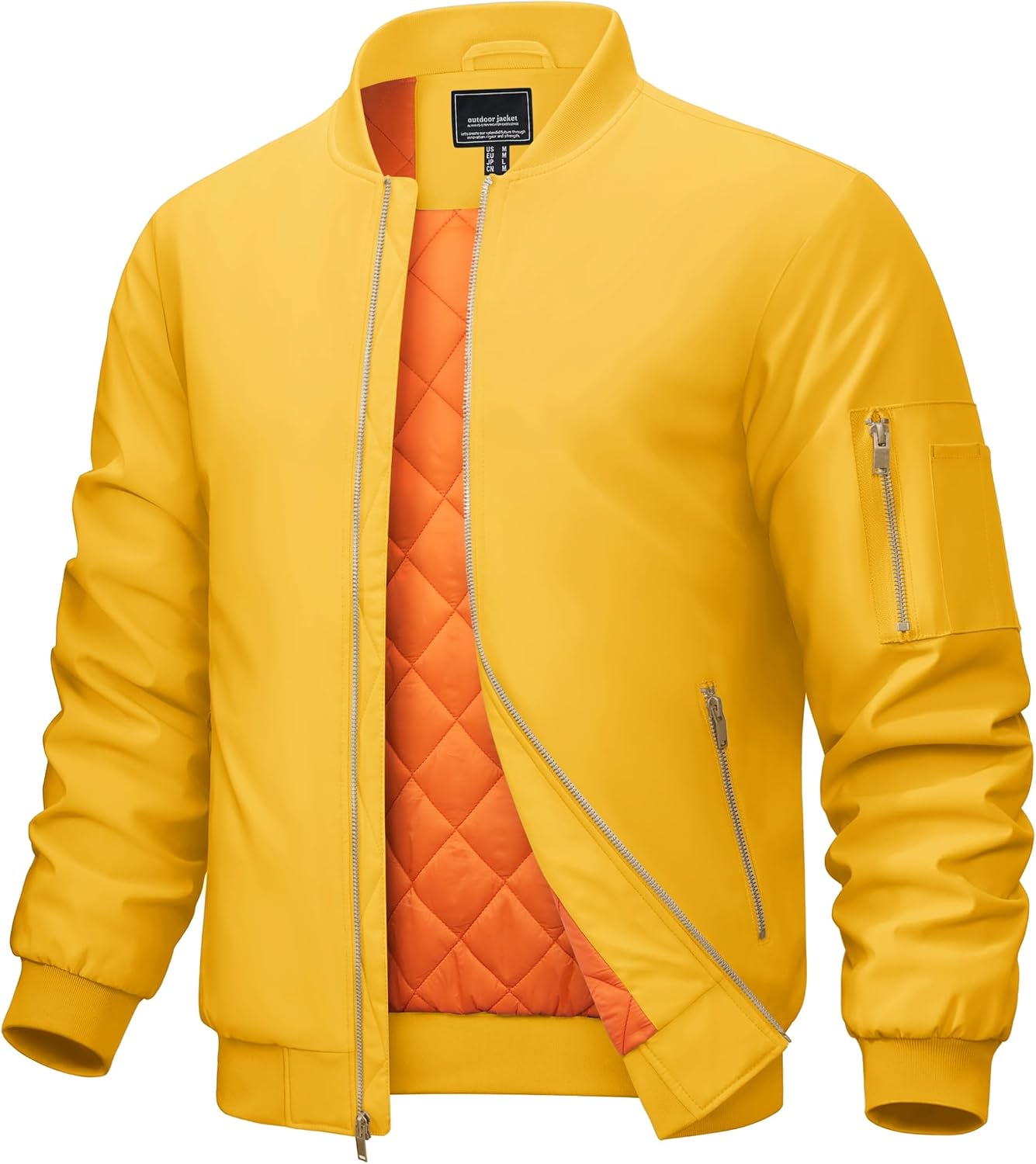 CRYSULLY Mens Lightweight Bomber Jacket Full Zip Winter Casual Windbreaker