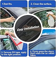 Vista 238 de Viseras de ventana in-Channel, protectores contra la lluvia para 2011-2023 Dodge Charger, visores de ventilación de ventana con deflectores