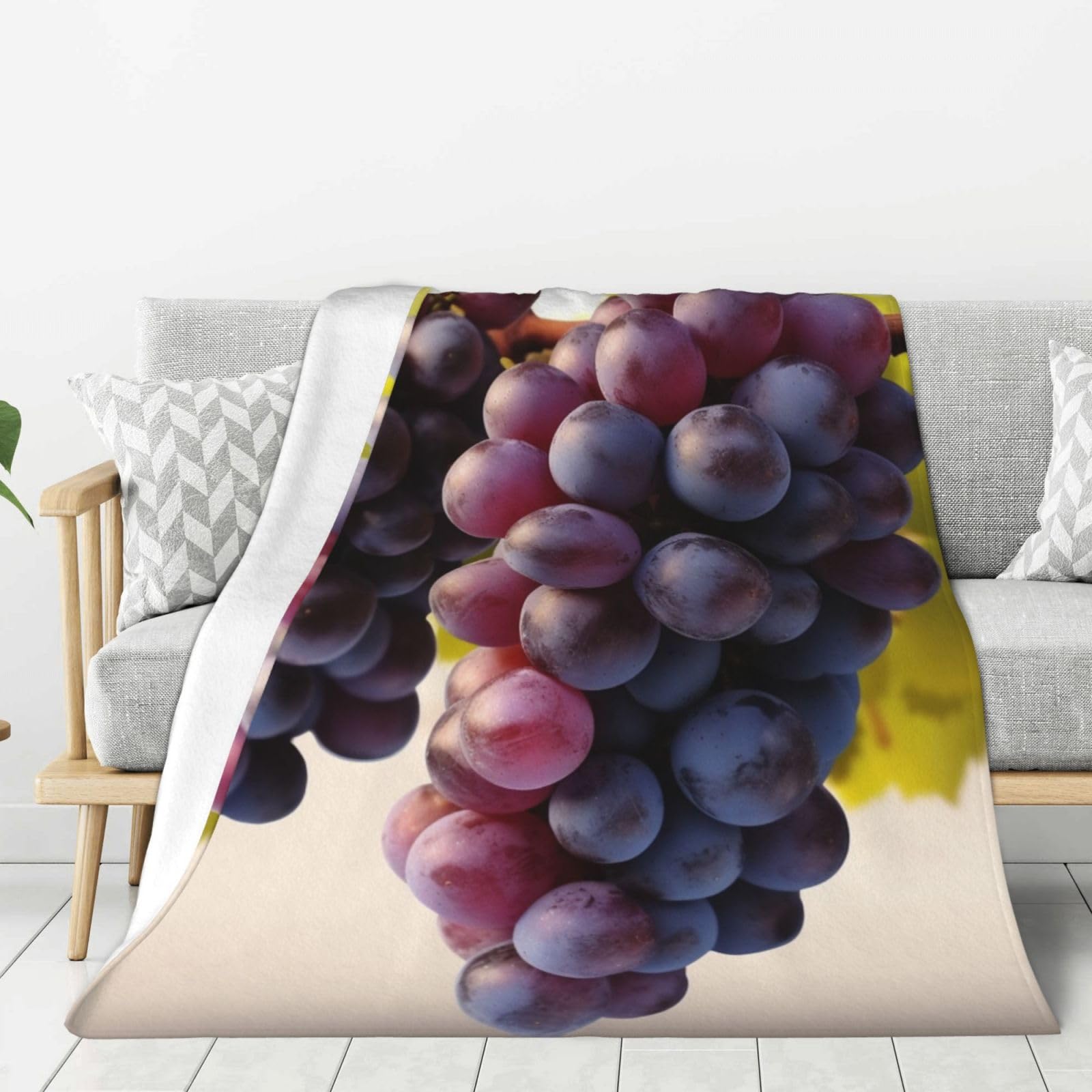 Couverture polaire en flanelle haut de gamme au motif raffiné raisin du désert