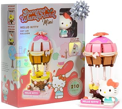 Hamee Sanrio Hello Kitty and Friends Summer Wunderland Mini Cute Water Theme Park Building Block Set Birthday Gift, Party Favor, Stress Relief, Collectible Toy Compatible with Lego Hello Kitty | Hot Air Balloon Building Block Set, Birthday Gift, Party Favor, Stress Relief, Collectible Toy, Compatible with LEGO