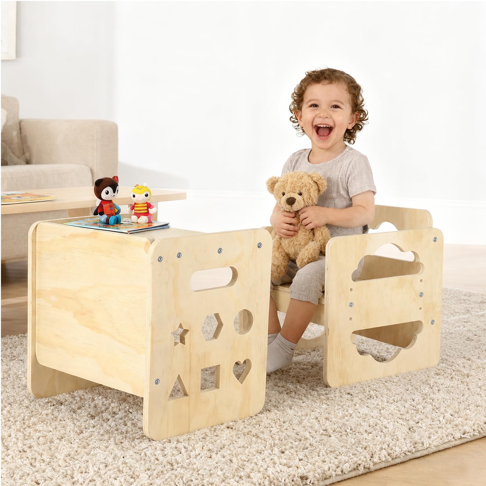 Osrioal Kids Table and Chair Sets, Toddler Table and Chair, Stackable and Stable, for Age 1-3 Children Baby, Kids Funiture for Eating, Reading, Drawing and Playing