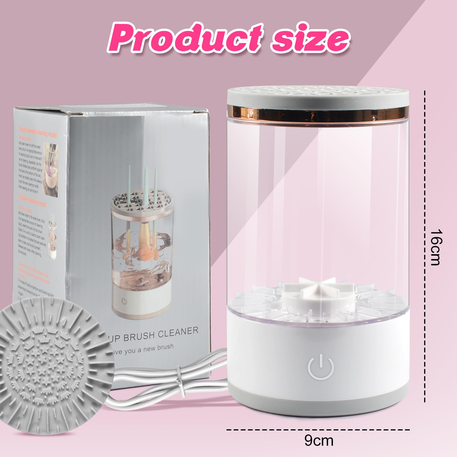 Elektrischer Make-up-Pinselreiniger, Make-up-Pinselreiniger, tragbarer automatischer USB Make-up-Pinselreiniger, geeignet für die meisten Größen von Make-up-Pinseln, Geschenk für Frauen