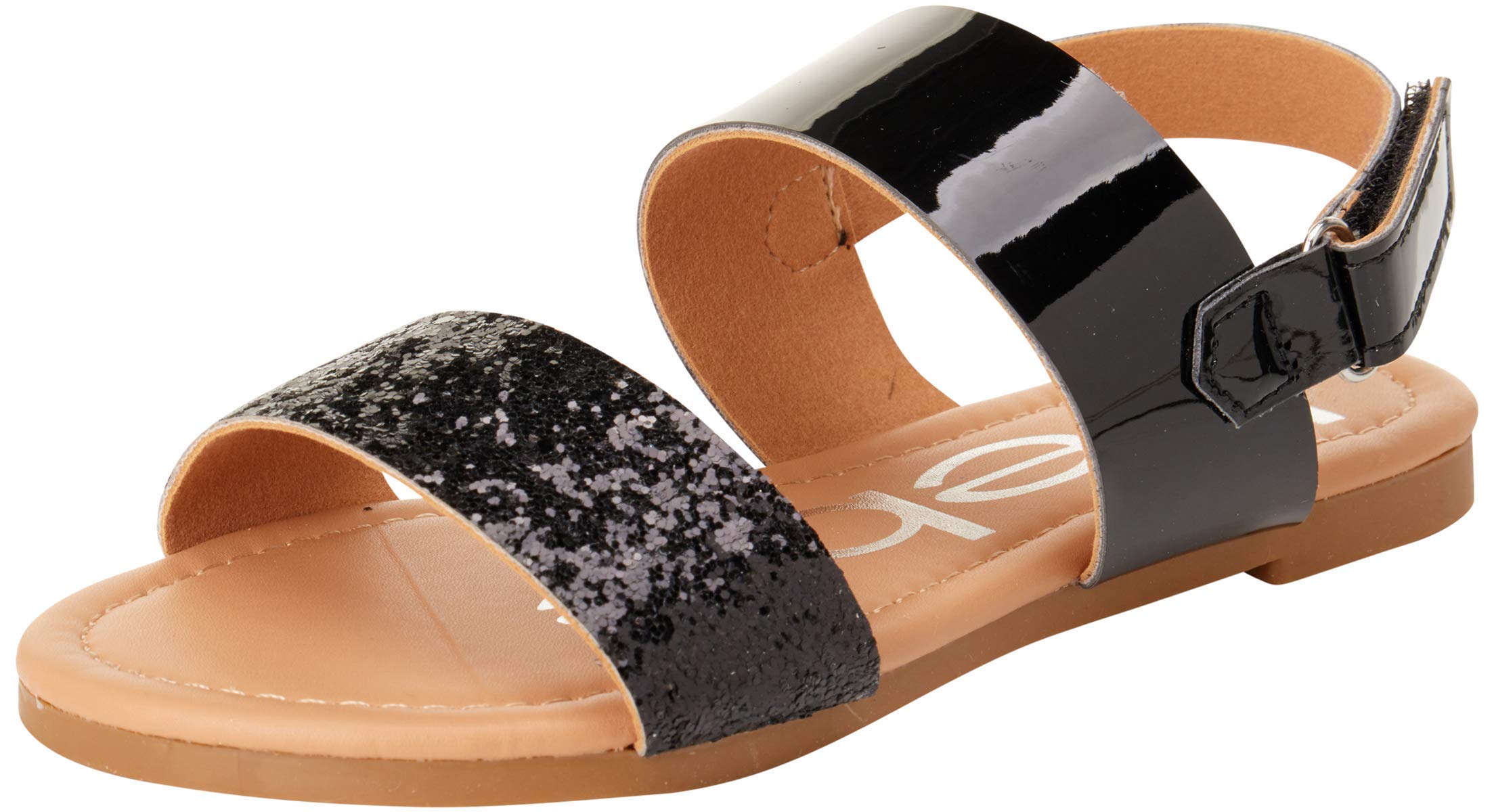 bebe Girls Sandals - Big girl and Toddler Girl Sandals with Durable Leather and Glitter Straps, Summer Dress Shoes for Girls