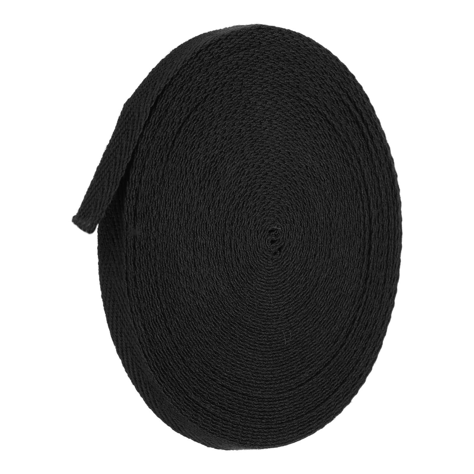 TA-VIGOR Cotton Twill Tape Ribbon 6mm, 10 Yards Bias Binding Tape Bunting Tape Soft Natural Herringbone Webbing Tape Roll for Sewing Dressmaking Gift Wrapping DIY Craft, Black
