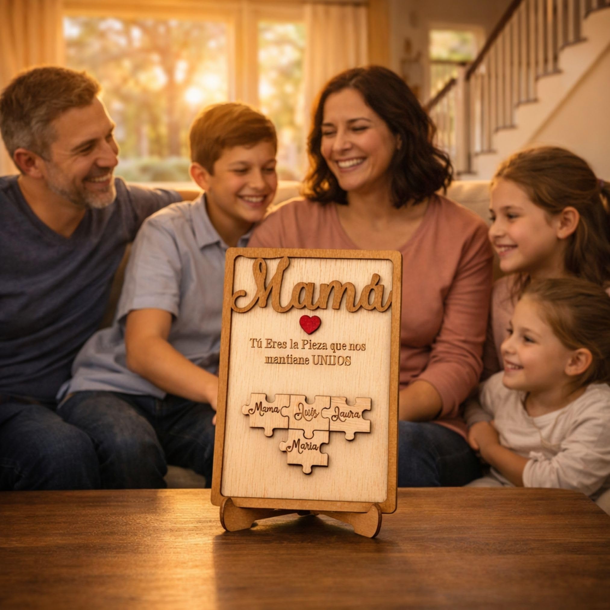 Olesea Día de la Madre – Regalo Dia de la Madre Personalizado – Regalos Personalizados Cuadro Puzzle Nombre – Mujer Original – Regalos Mujer Abuela Mama (Roble) — view 6