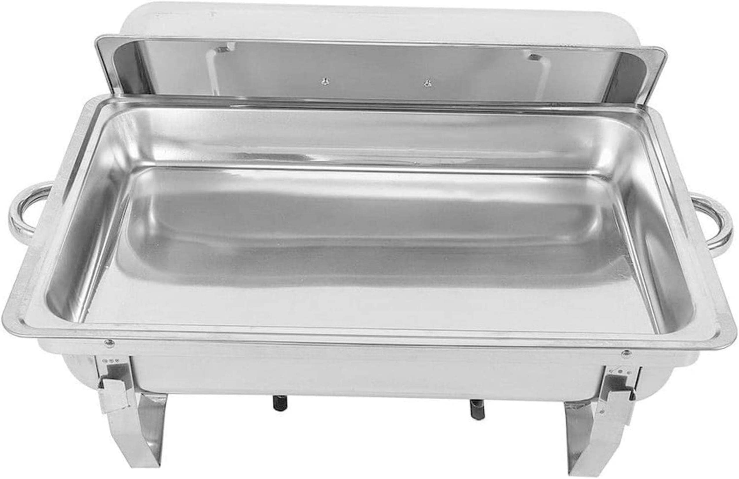 Chafing Dish in Acciaio Inox,Set di Chafing Dish Scaldavivande A Buffet,con Teglie per Alimenti E Porta-Combustibile,Set Professionale Scaldavivande per Catering A Buf