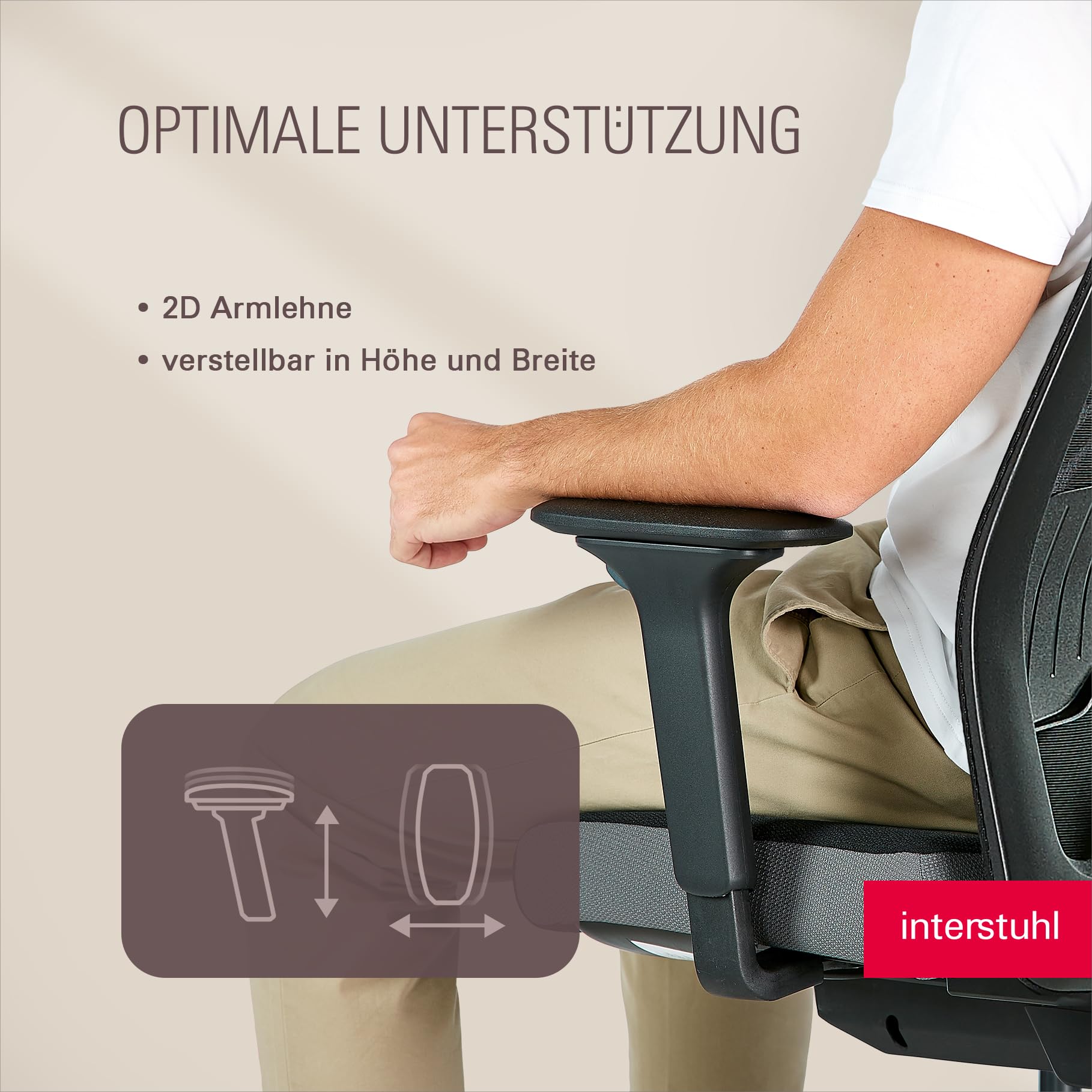 Interstuhl Style AIR + Ergonomischer Bürostuhl mit hoher Rückenlehne für große Menschen, Synchronmechanik, Made in Germany, 10 Jahre Garantie, TÜV-geprüft, belastbar bis 150kg, schwarz