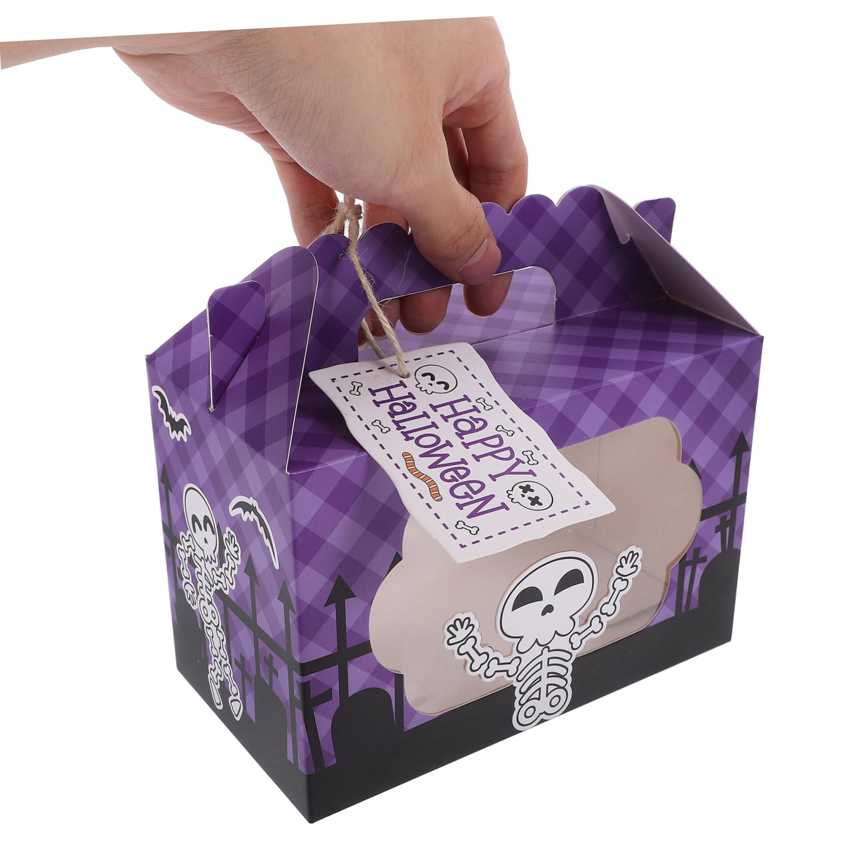 Beavorty 25pezzi Scatola di Caramelle Cartone Bianco Scatola per Dolcetti di Halloween Portatile di Cioccolatini per Incartare Regali