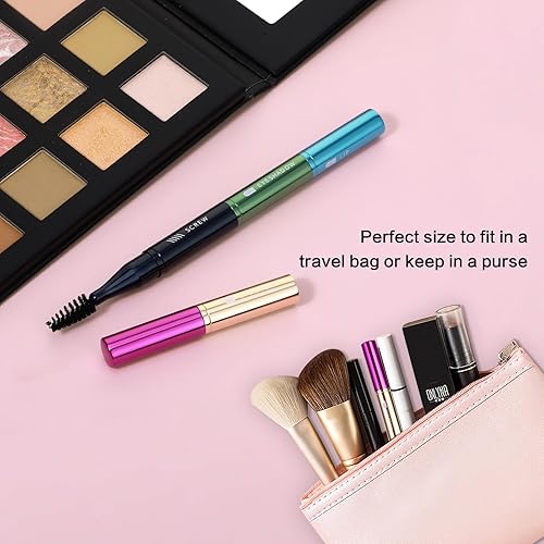 Miniatura 7 de simarro Juego de brochas de maquillaje 4 en 1, pinceles de maquillaje portátiles de tamaño de viaje, cepillo de sombra de ojos desmontable, cepillo