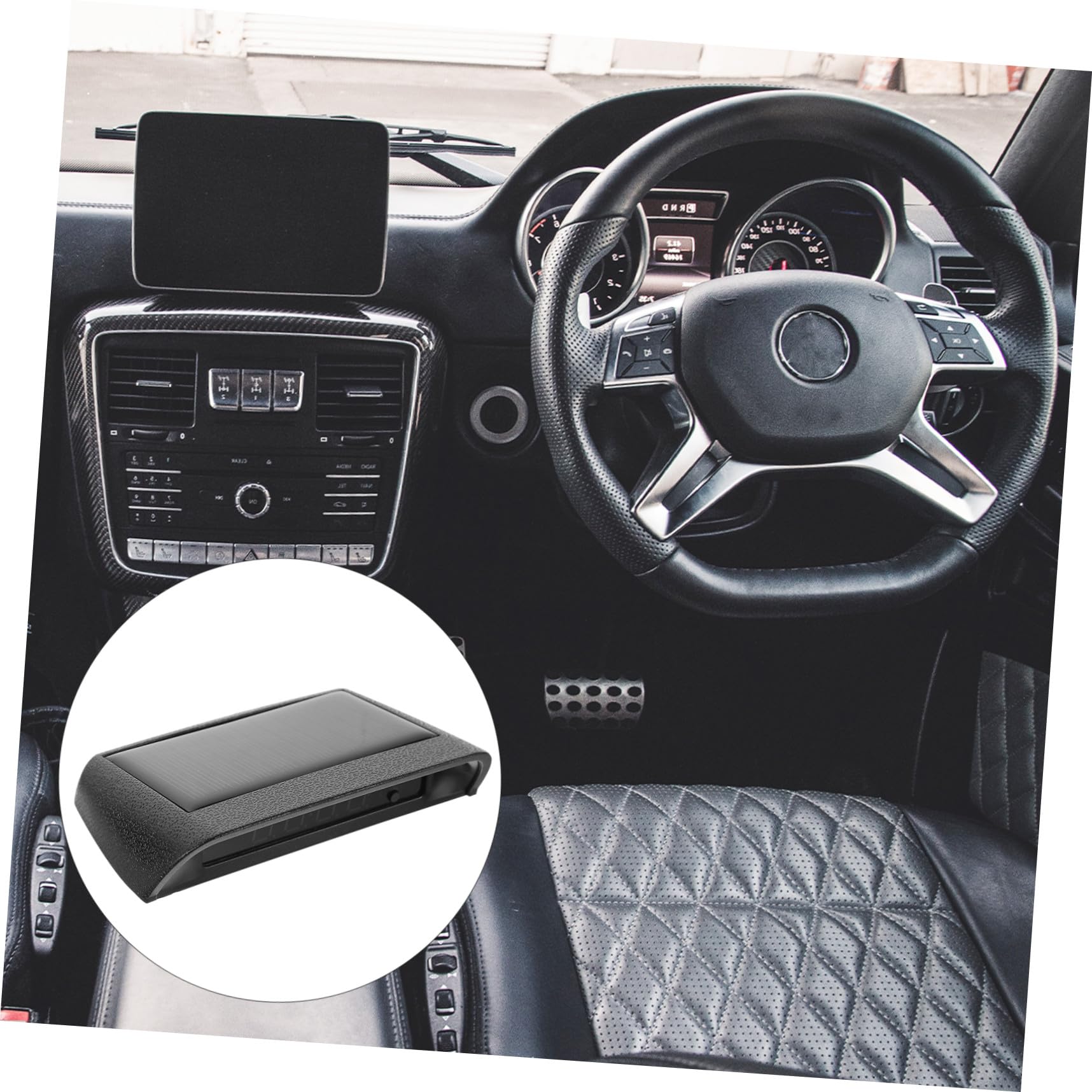 OUNONA 2pièces Horloge De Tableau De Bord Automobile Précision Élevée avec Thermomètre Solaire Horloge Électronique Auto Facile à Installer Et