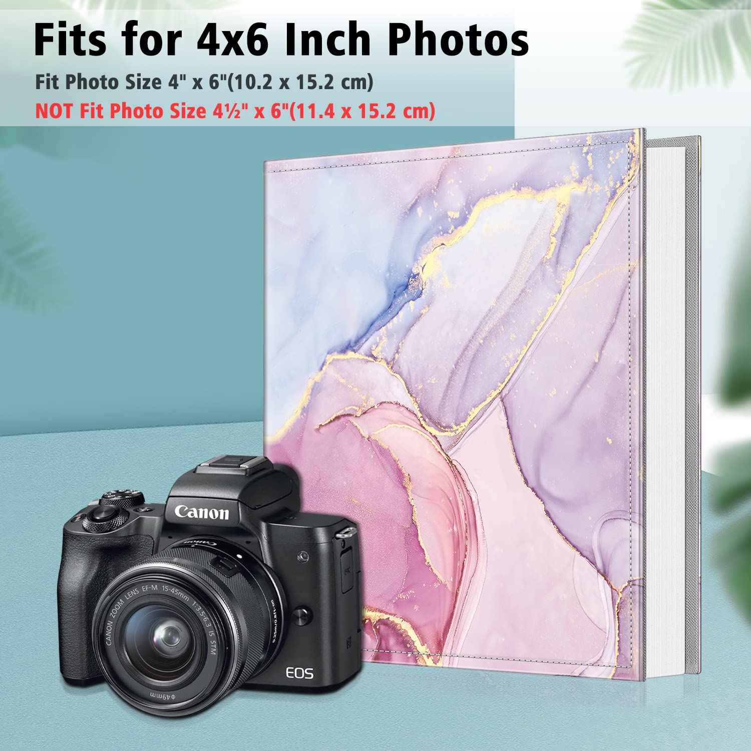 Fintie Álbum de fotos de 4 x 6 pulgadas, 300 bolsillos de gran capacidad, piel vegana de alta calidad, funda para libro de fotos familiar, boda, aniversario, bebé, vacaciones, mármol de ensueño