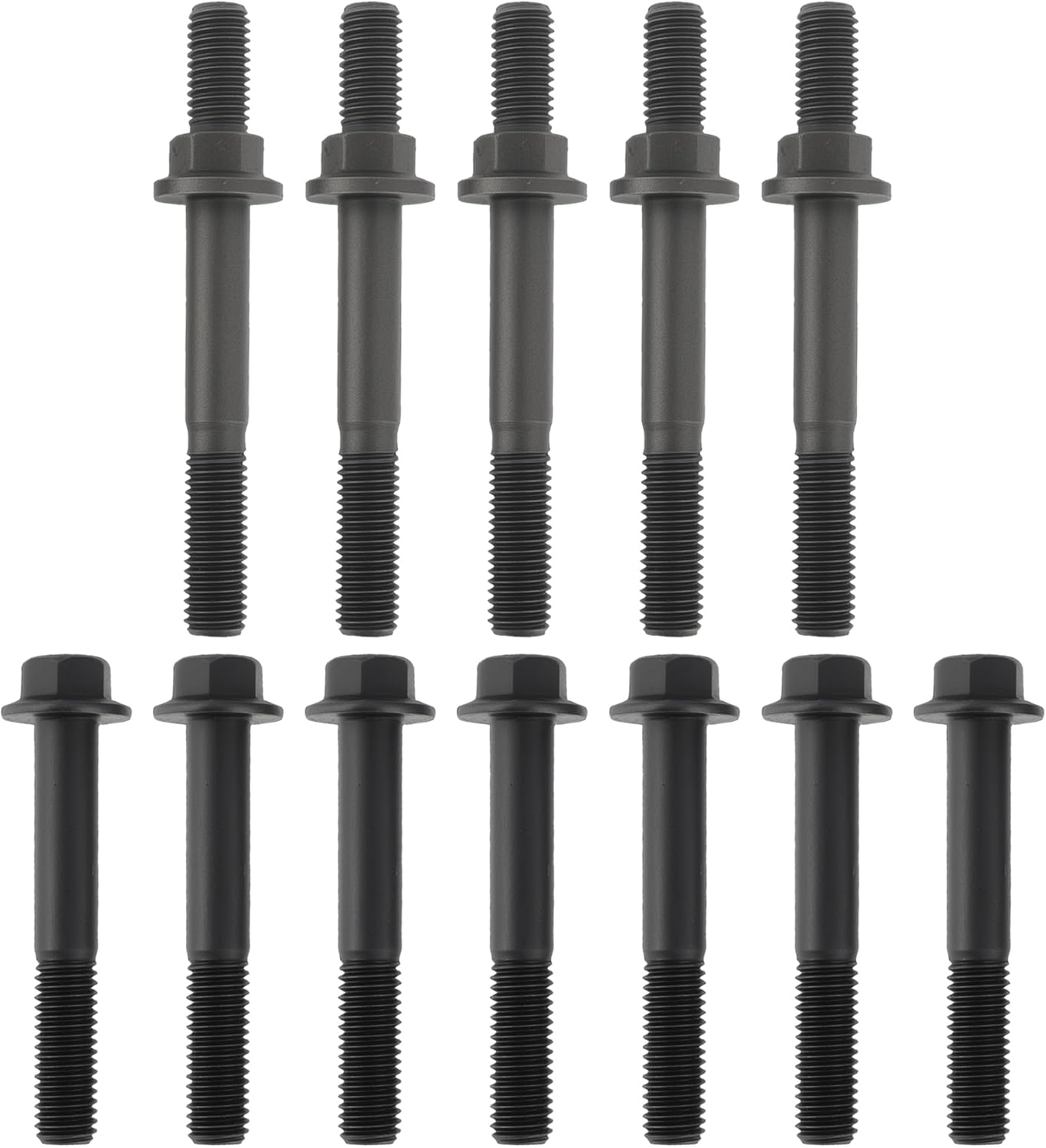 Motoforti 12pcs Exhaust Manifold Bolts Studs for Dodge for Ram 2003-2019 5.9L 6.7L Exhaust Tube Studs Bolts Replace 3944593/3944655/5012557AA/3901448