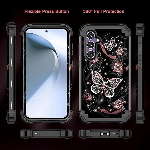 Miniatura 2 de Miqala Funda para Galaxy S23 FE 5G, tres capas resistentes a prueba de golpes, protección de cuerpo completo, parachoques de plástico duro+funda