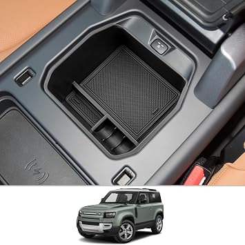 CDEFG for 2020-2024 2025 Defender 130 110 90 Center Console Organizer | for 2020-2025 Land Rover Defender Accessories Middle Console Armrest Tray Storage BoxNot for Models w/ Cool Box