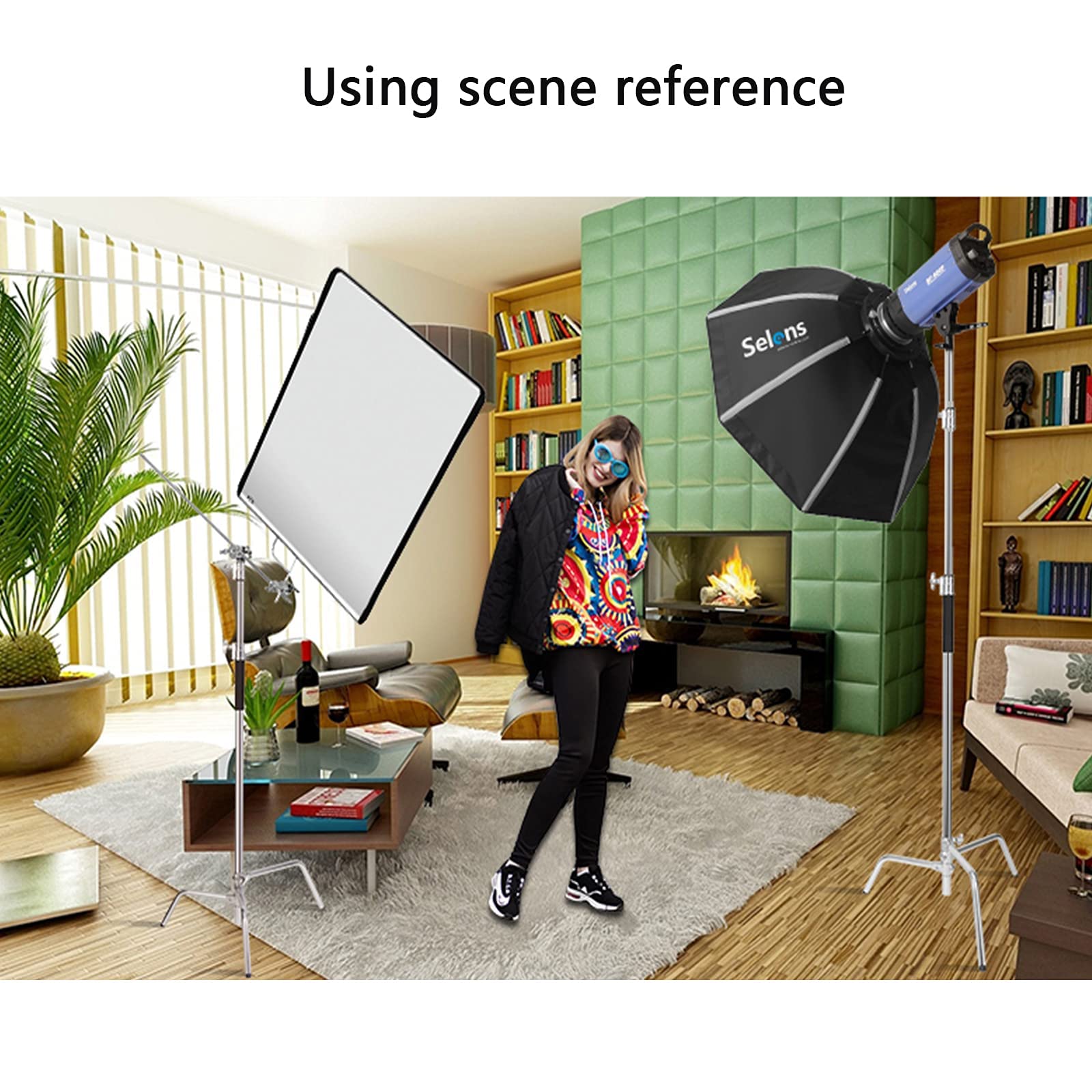 Selens Swivel Grip Head Griffkopf für C Ständer Lichtstativ Auslegerarm Boom Arm Fotografie, Schwerlast Rostfreier Stahl Griff Kopf Halter Adapter mit 4/7/11/15mm Schraubloch für C-Stand Light Stand