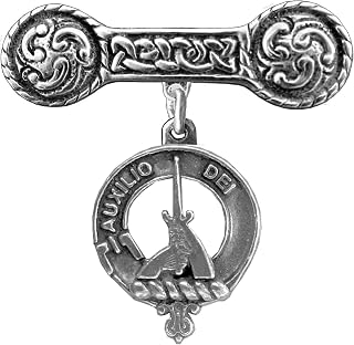 Muirhead Clan Crest Iona Bar Brooch - Sterling Silver