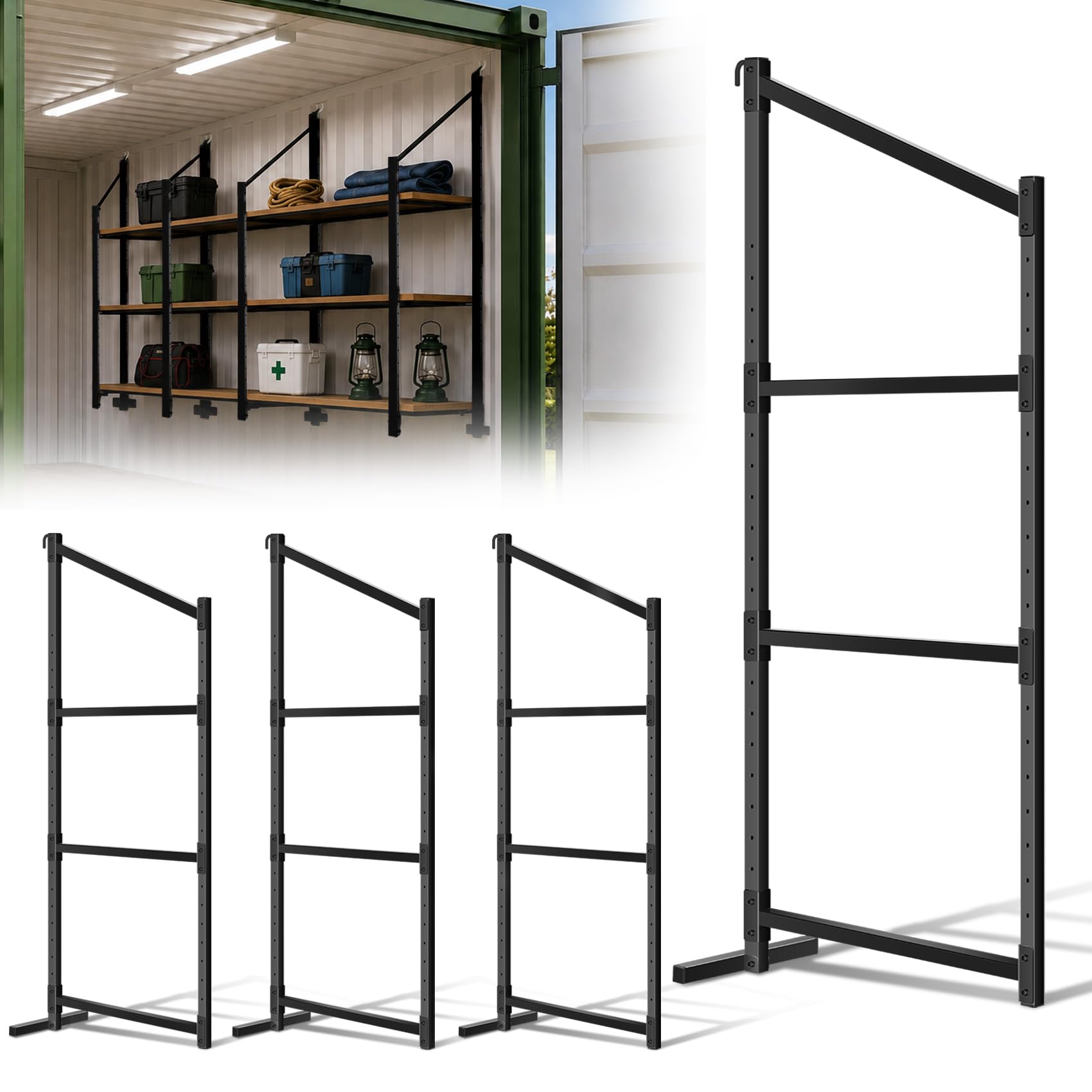 Photo 1 of ****MISSING PARTS**** 4 Pack Shipping Container Shelf Brackets 58"(H) x 23"(W)