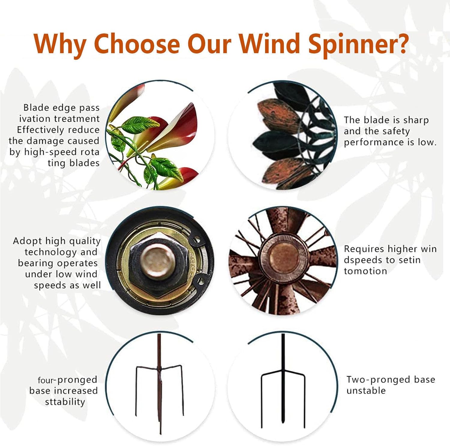 83in Metal Wind Spinners Outdoor 360° Wind with Kinetic Garden Spinners Outdoor Clearance