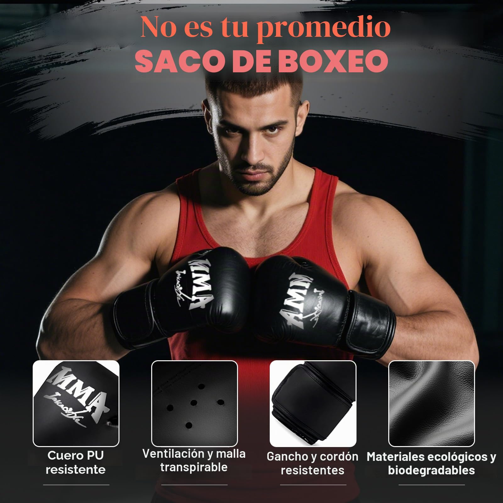 Saco de Boxeo para Adultos, Saco de Boxeo Oxford Pesado de 1,2 m con Guantes de 355 g, Apto para MMA, Karate, Kickboxing, Muay Thai, Entrenamiento en casa o Gimnasio (sin Relleno)