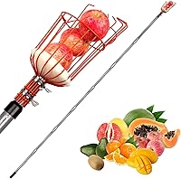 Vista 8 de Walensee Recolector de frutas de 8 pies, herramienta ajustable para recoger frutas con poste ligero de acero inoxidable y canasta grande