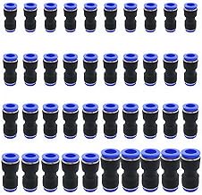 Pneumatic Fittings, Dujelixa Plastic Diameter Connection Fitting Tube Connection Set, Push Fit Fitting Tubes (40 Pieces: 4/6/8/10/12mm Combo), Pneumatic Push Fit Fittings