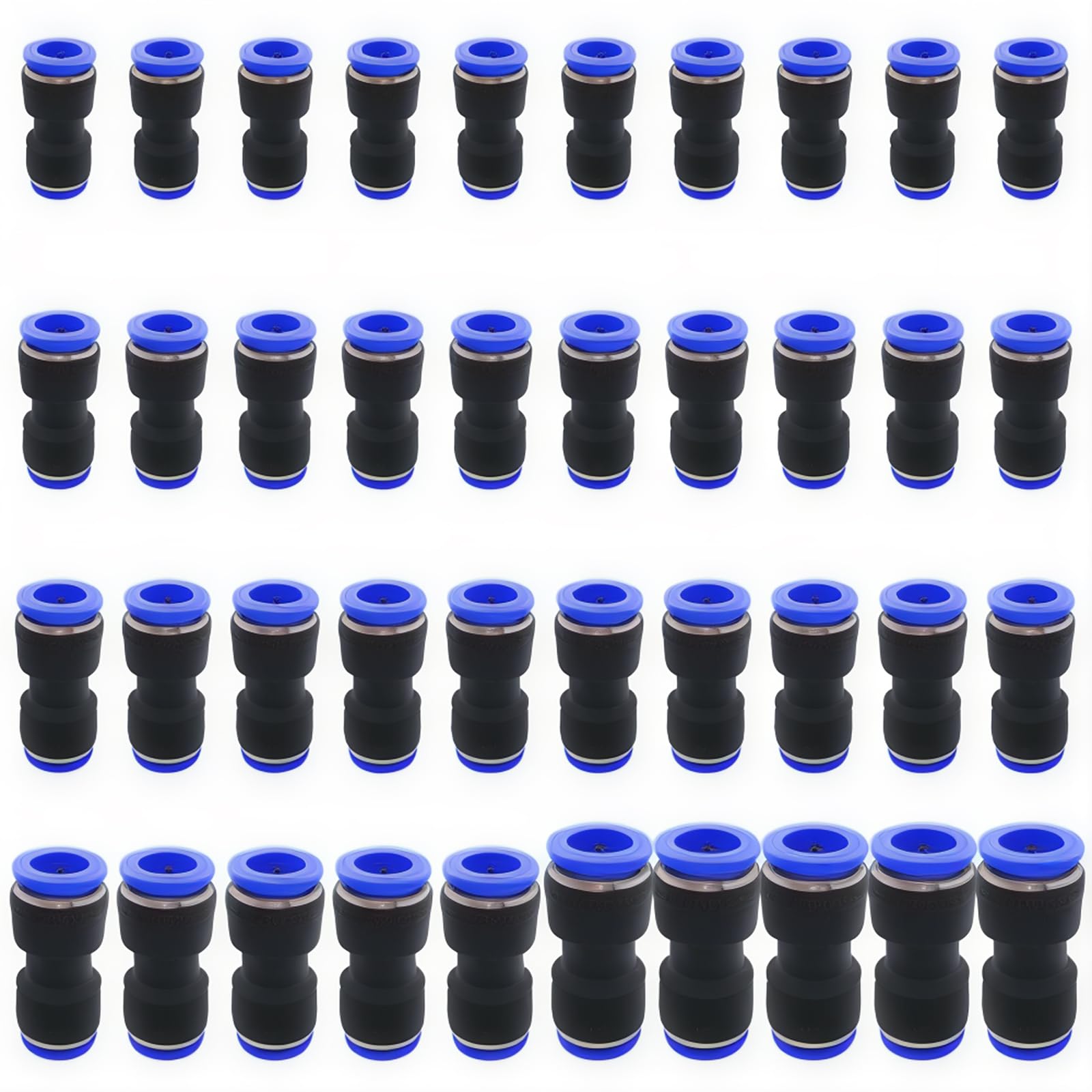 Kit di Collegamento per Tubi Con Raccordo a Pressione Pneumatico Push-to-Connect in Plastica (40 Pezzi: Combinazione 4/6/8/10/12 mm)