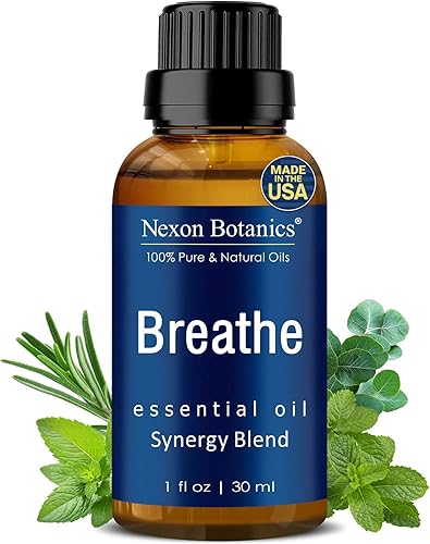 Nexon Botanics Breathe - Mezcla de aceites esenciales, 1.0 onzas líquidas, aceite esencial Breath Easy Alivio sinusal, aceites esenciales Breathe