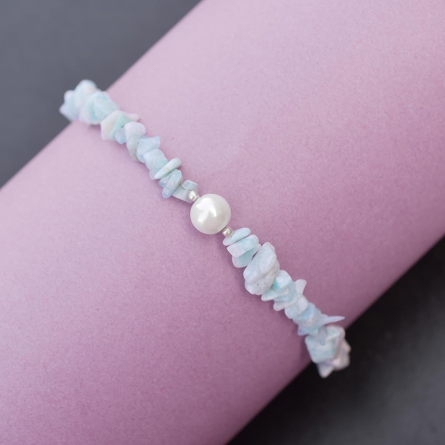 Amazonite Chips Bolo Bracelet Silver Plated Healing Crystals Gemstone Handmade Jewelry Adjustable Slider Bracelet Stone Weight Approx 30to 40 carats approx Stone Size Approx 4 to 9 mm Approx - Image 4