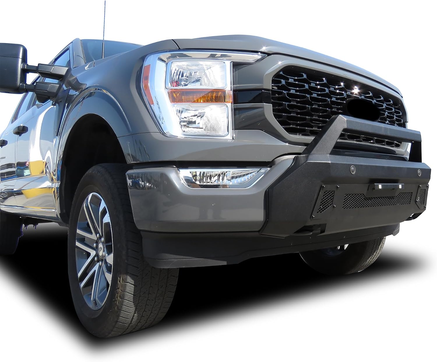 Black Horse Armour III Light Duty Front Bumper Textured Black Compatible with 2021-2023 Ford F-150(Excl. 22-23 F150 Lightning EV)-AR3LD42NL