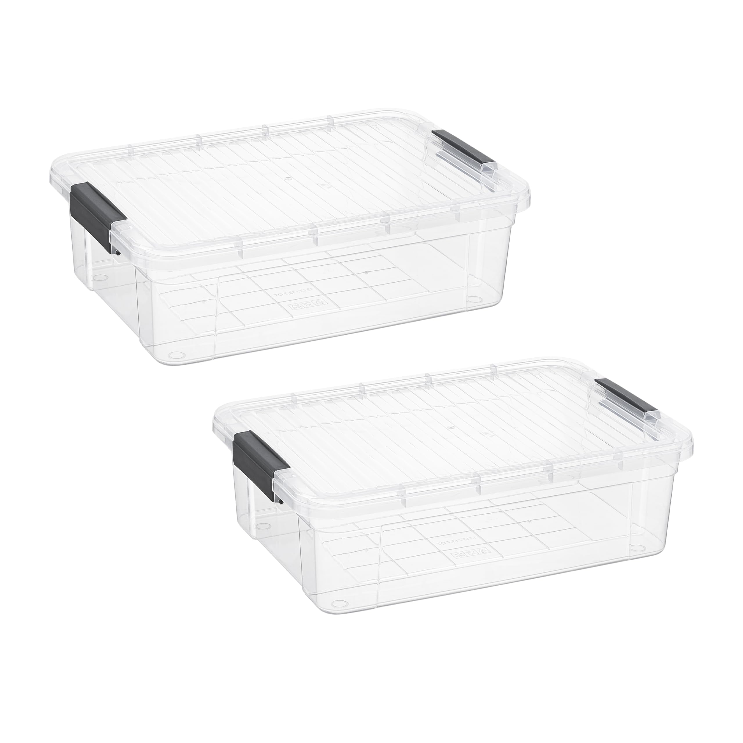 Superio 13.7 Quart Clear Plastic Storage Bin with Lid, Stackable Organizer Box, BPA-Free Storage Container for Home, Garage, School &amp; Office, 2 Pack