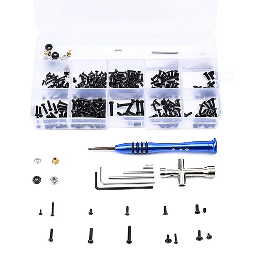 RC M2 M2.5 M3 Tornillos y tuercas Juego de tornillos y tuercas de manga cruzada Allen Llave Allen Kit de pasadores de brazo oscilante para Wltoys