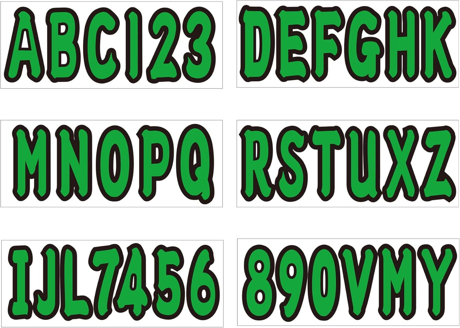 4 Sets 3" Registration Numbers and Letters Sticker Decal Kit for Fishing Pontoon Boats Personal Watercraft Jet Skis Sea-Doos Black