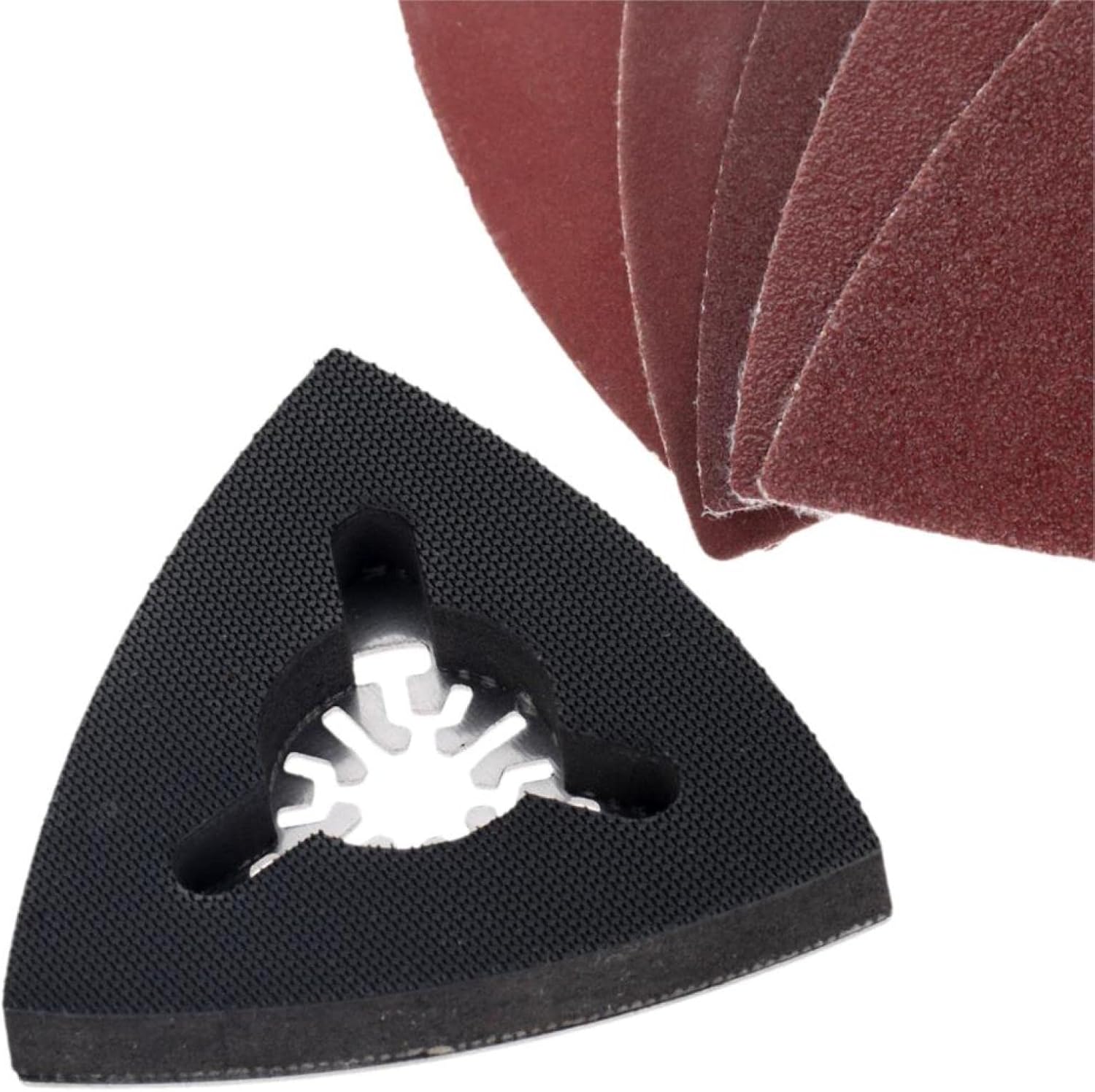 100Pcs Sanding Paper+80mm Triangular Sanding Pad Oscillating Multi-Tool for Multimaster Cutting Power Tool