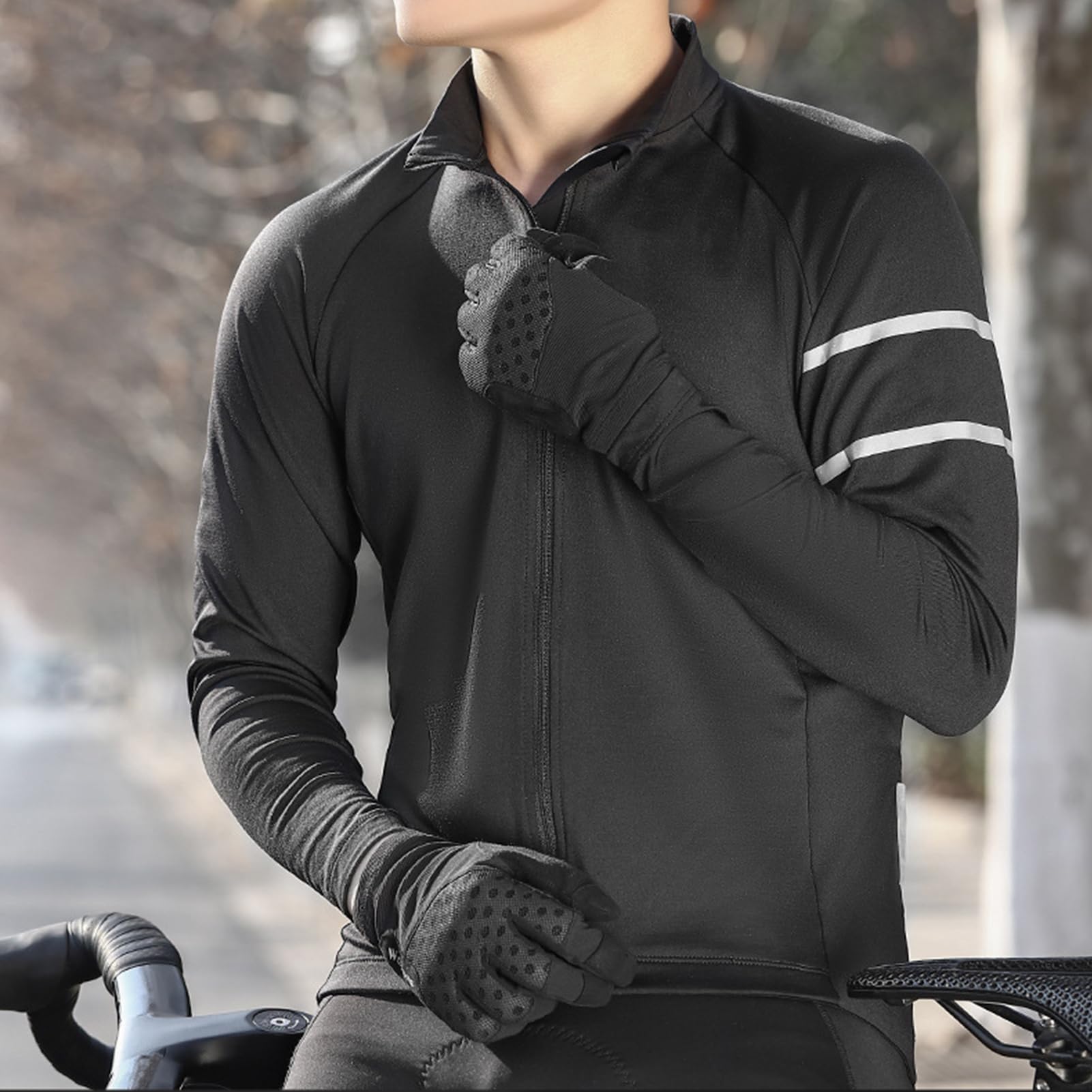 Generisch Fahrradhandschuhe Stoßdämpfende Touchscreen-Fäustlinge | Reflektierende Vollfinger Handschuhe Für Radfahren Für Kaltes Wetter Radfahren Reiten Fahren