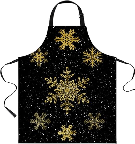 Delantal de Navidad con diseño de copo de nieve para mujer con bolsillos, delantal de cocina de lona impermeable para pintarestilistatécnico de disponible en Yaxa El Salvador