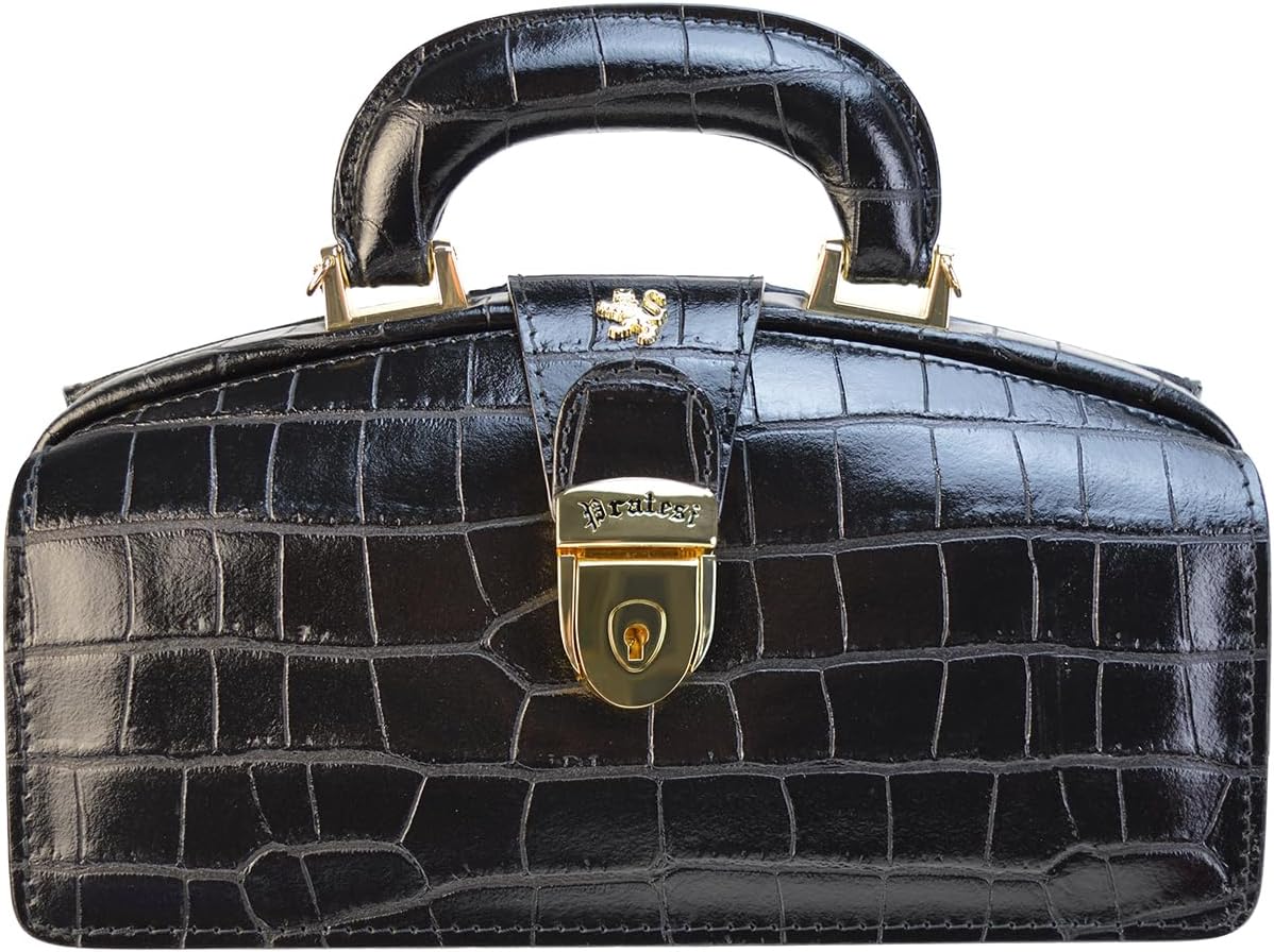 Pratesi Leather Bag for Women Lady Brunelleschi King Woman Bag in cow leather - King Brown Made in Italy