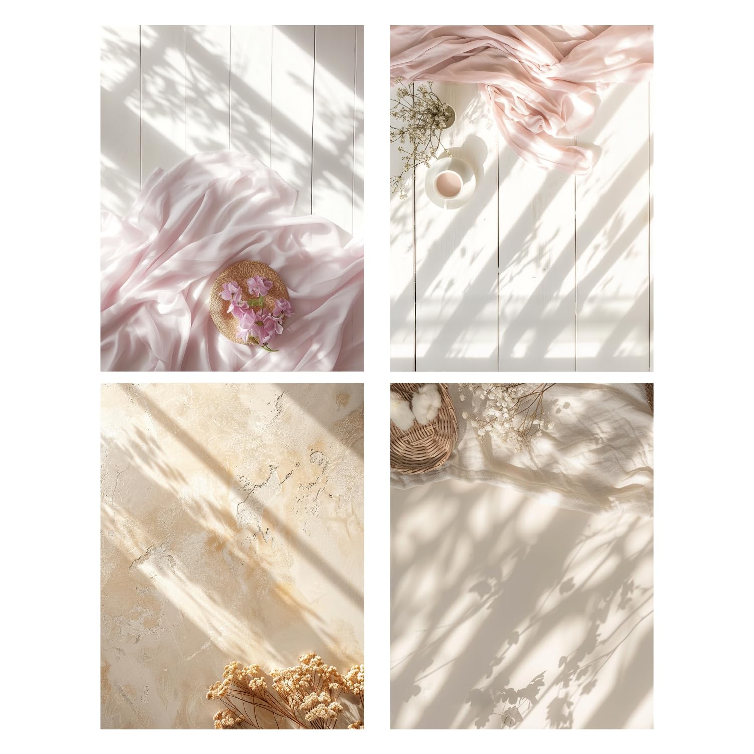 HomeArt 2 Sheet 2 in 1 Product Photography Backdrop 3D Flat Lay Tabletop Double-Sided 20x29 Photo Background PVC Wrinkle Free for Small Products Food, Cosmetics Shoot (Combo 2)