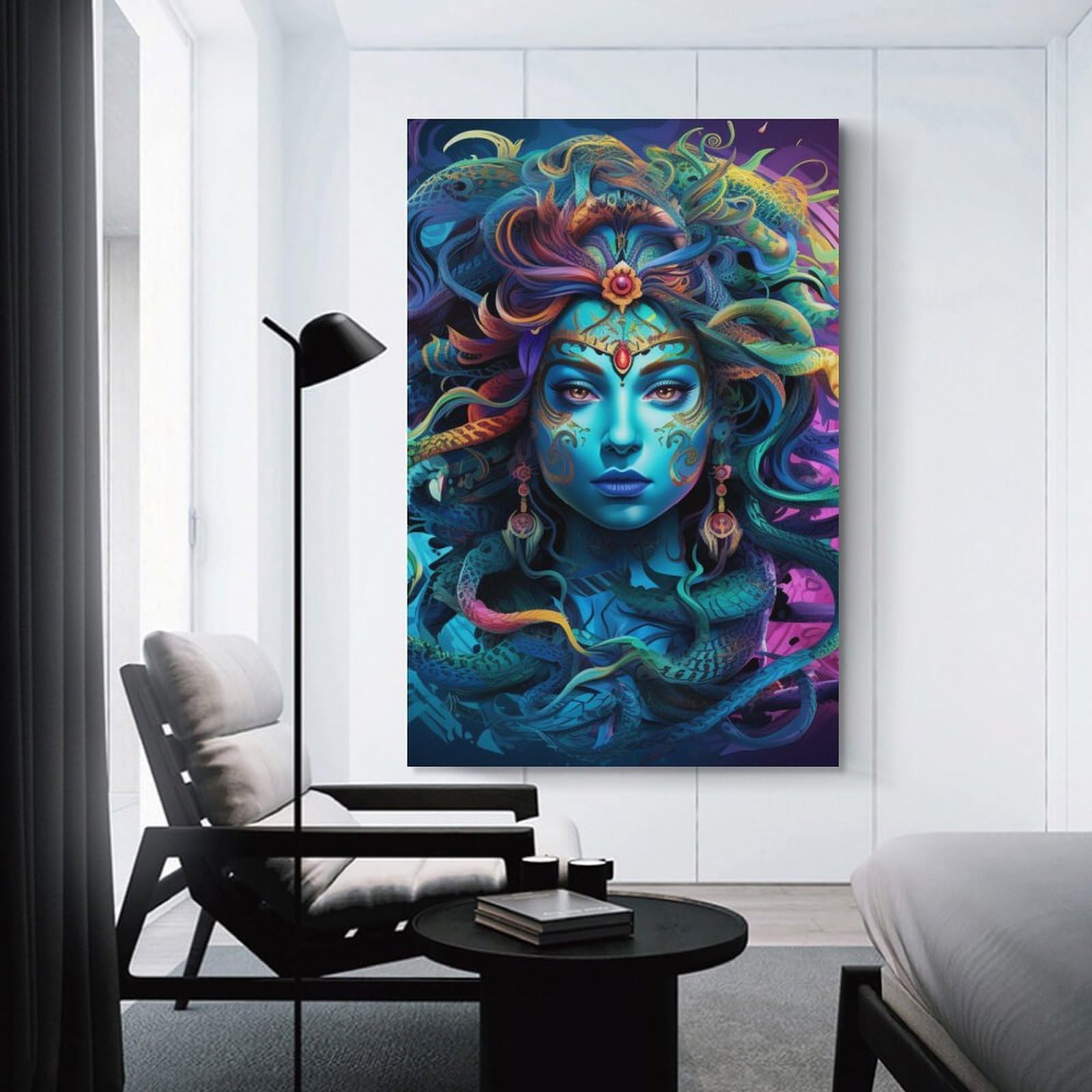 Junmoney Fantasy Goddess Artwork Canvas Wall Picture, 12x18inch(30x45cm), for Study, Office Or Focused Interiors, Home Office Artwork with Decorative Appeal