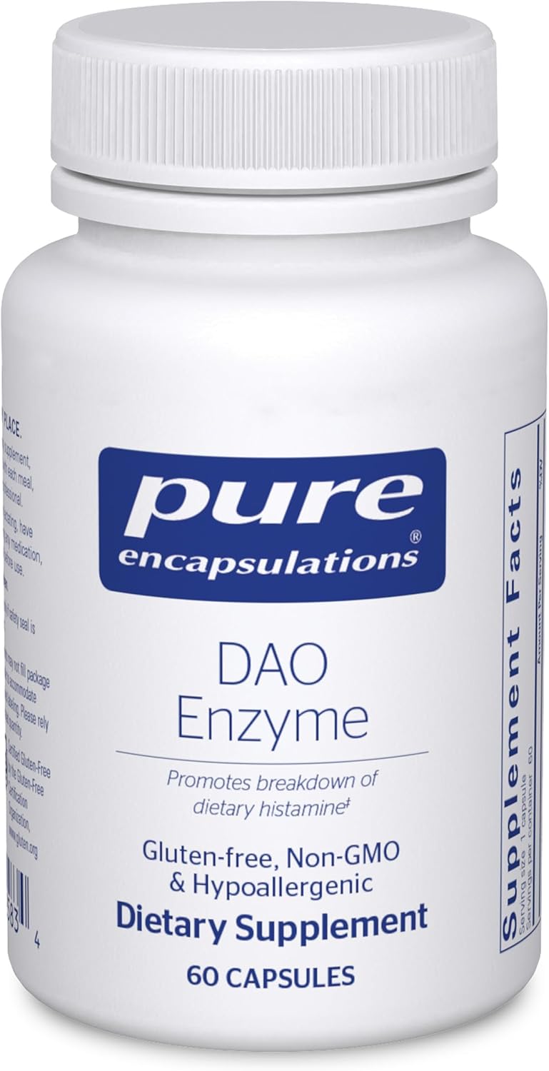 Pure Encapsulations DAO Enzyme - Histamine Breakdown Digestion Support Supplement* - Ease Digestive Discomfort & Skin Sensitivity* - Allergen-Free Health Supplement - 60 Capsules