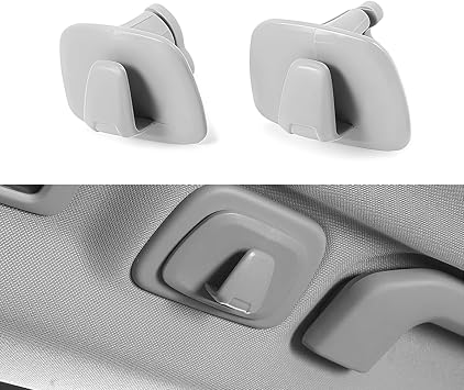 SLIMI 2 PCS Car Clothes Hooks, Locking Design Swivel Mounted Hooks, Multifunctional Roof Clothes Storage Accessory, Compatible with Volvo XC60 XC40 XC90 V90 S90 Grey