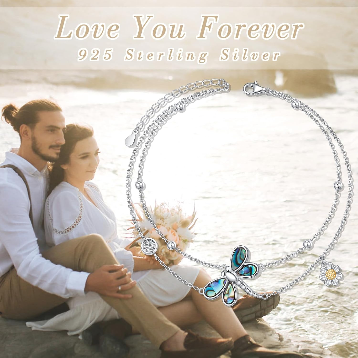 925 Sterling Silver Dragonfly Anklet Dragonfly Bracelet Jewelry for Women - Image 6