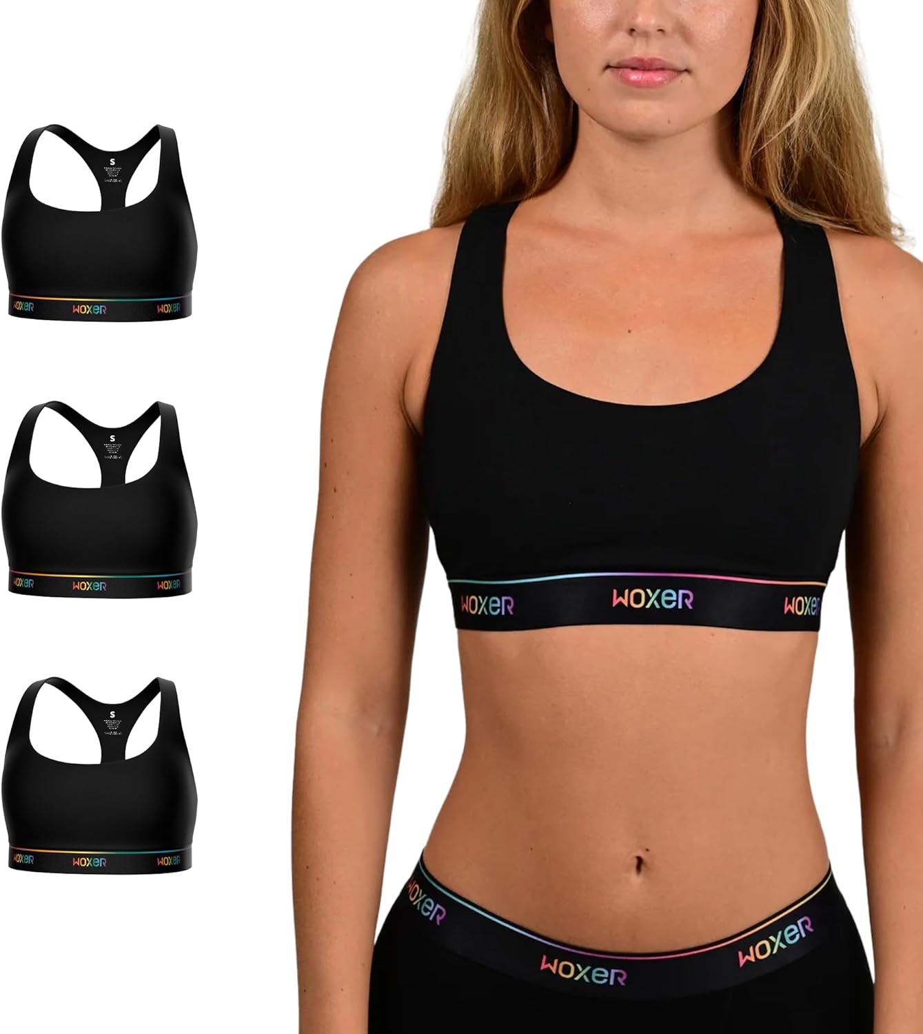 Woxer Boss Bralette for Women – Wireless, Seamless Racerback – Modal Sports Bra, Lounge, Sleep Bralette, Wireless Bra