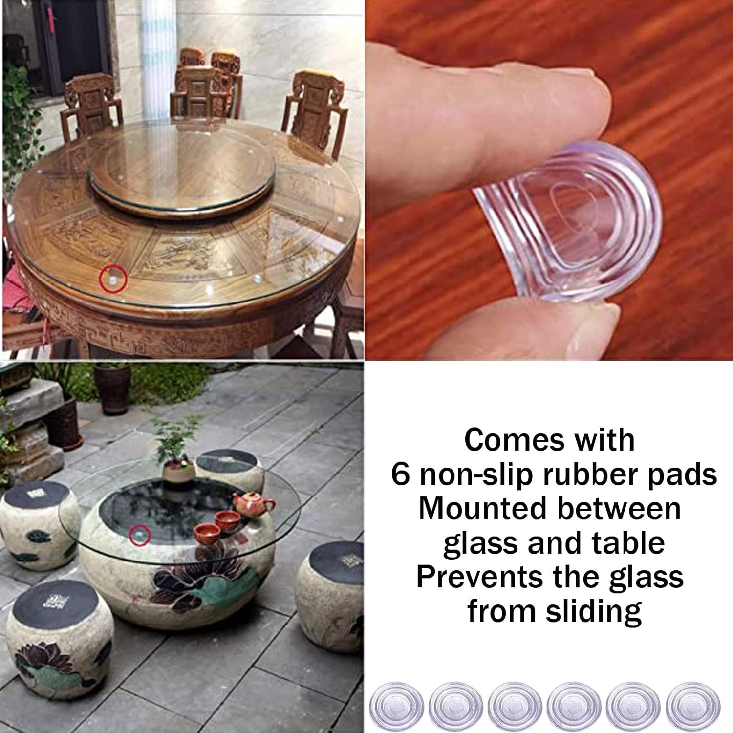 WORDFUN Tempered Glass Table Top, Glass Dining Table Top, Circle, Clear and Heavy, with Flat Polished Edge, Decorative Glass Furniture, for Outdoor Patio Table, Dining Table