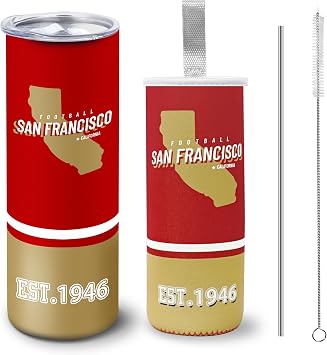 Tumbler 20oz Straight Skinny Car Cups With Insulated Cup Sleeve Portable Handle, Sports Travel Coffee Mug, Stainless Steel, Insulated,Classic Collection Gifts for Men Women Fans