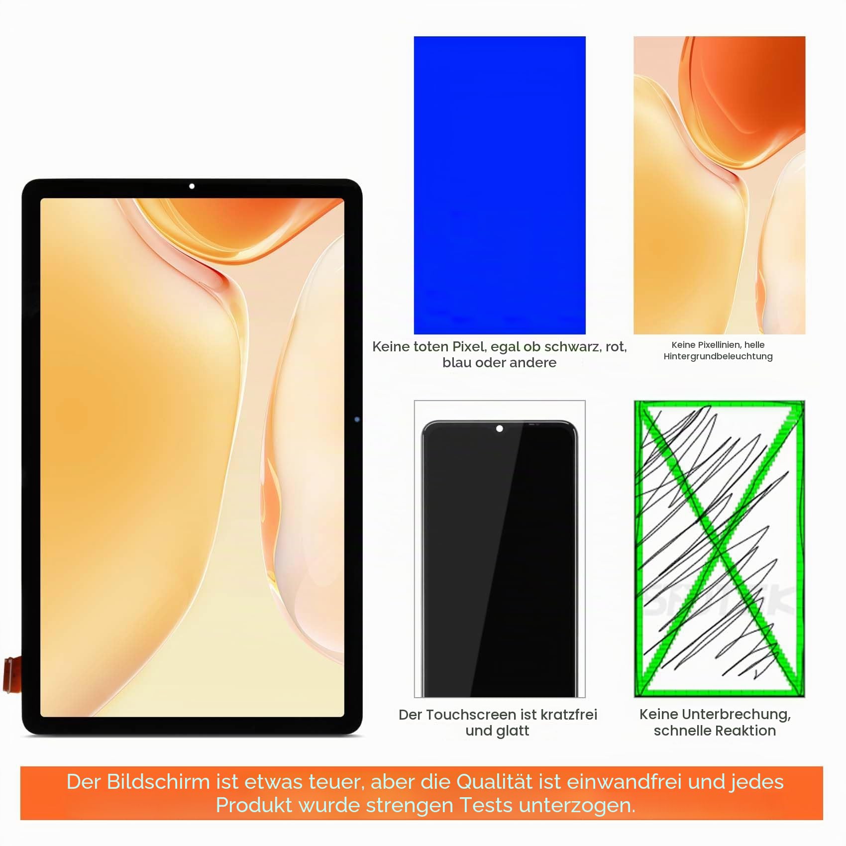 LCD Display für Samsung Galaxy Tab S6 Lite Bildschirm 10,4 Zoll Ersatz Touchscreen Digitazer Assembly mit Reparatur-Set,Kompatibel mit SM-P610 SM-P615