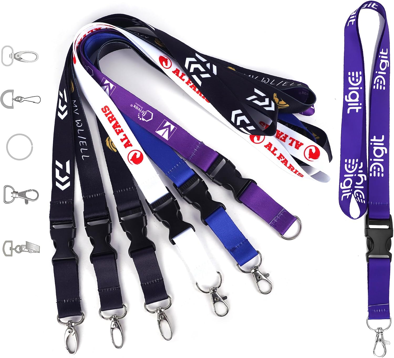 Custom Lanyard Logo/Text, Personalized Neck Strap ID Badge Lanyards, Customized Layard for Events Keys Office Company School